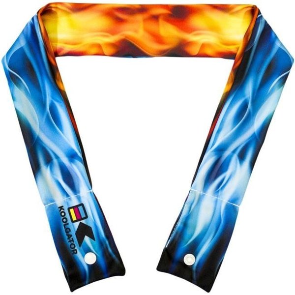 Koolgator KOOLGATOR CW-R-FL1 Cooling Neck Wrap-Flames Blue & Red Design CW-R-FL1